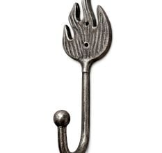 Handcrafted Metal Flame Design Wall Hook Decorative Utility